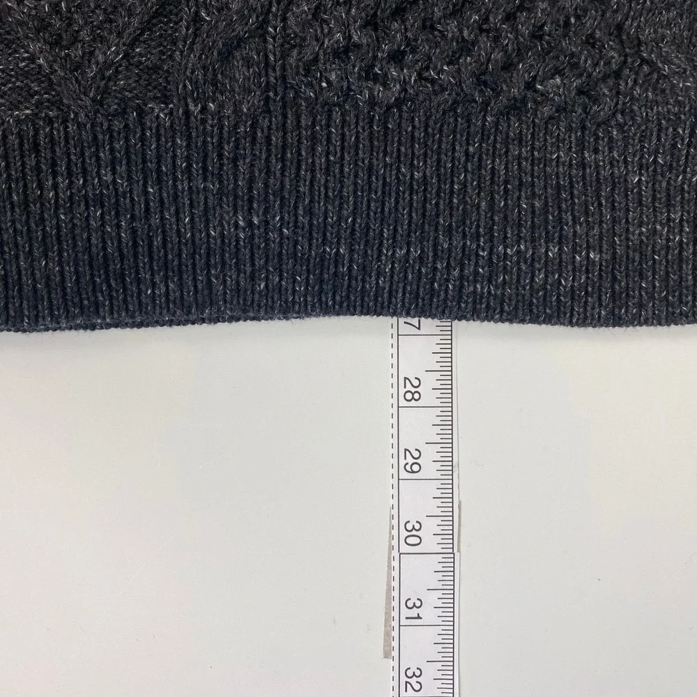 Polo Ralph‎ Lauren Men's XL Charcoal Grey Cable Knit Cotton Sweater Heavy